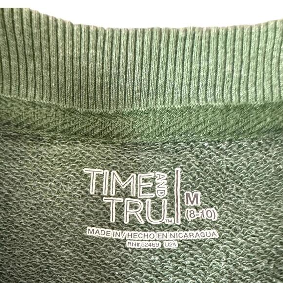 Time and Tru Green Lightweight Sweatshirt - Size M (8–10) - Picture 3 of 5